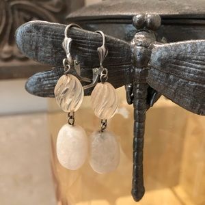 Pearly Stone Dangle Earrings